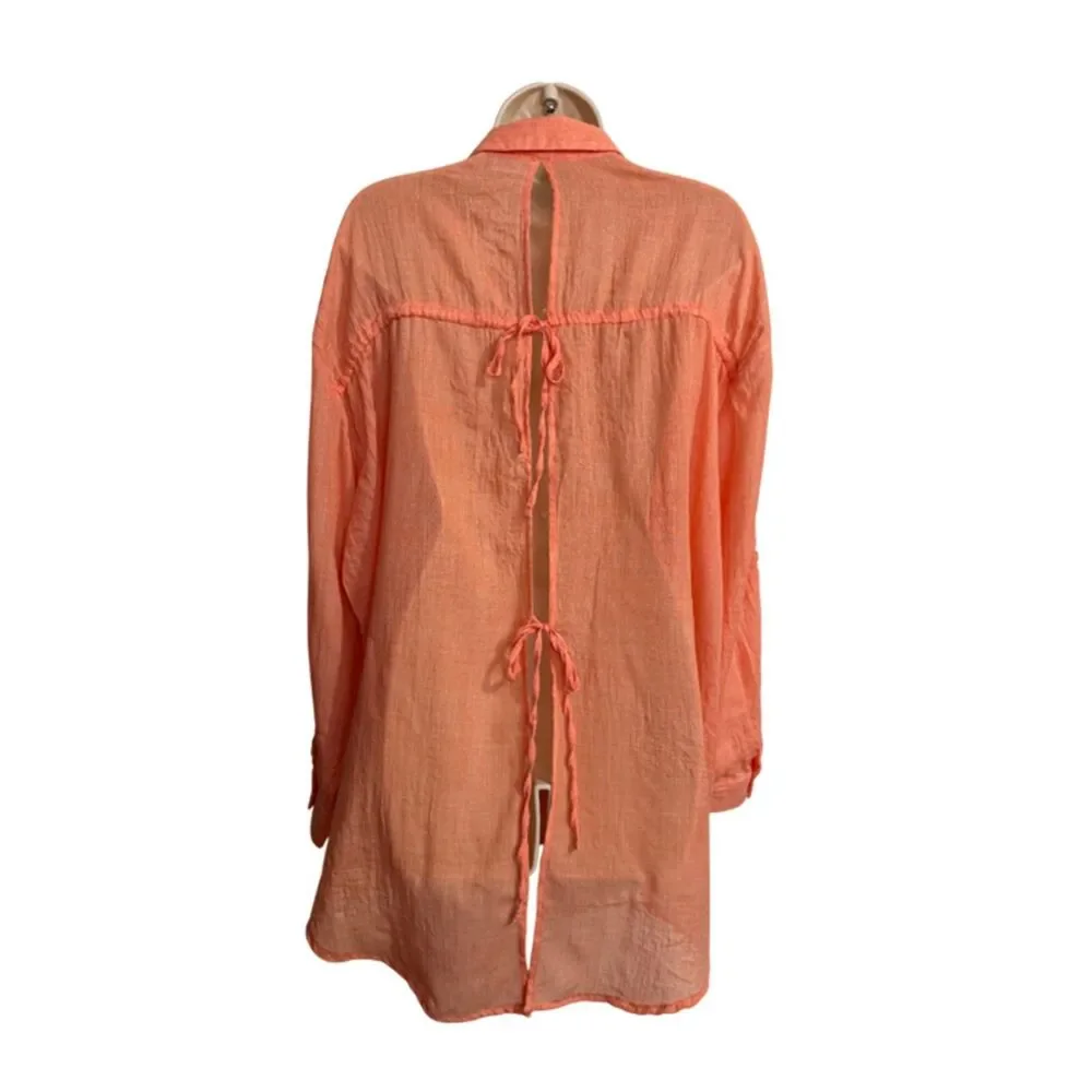 L.I.F.E. Love Is For Eternity Orange Tunic Beach Cover Up Size L - Picture 5 of 11